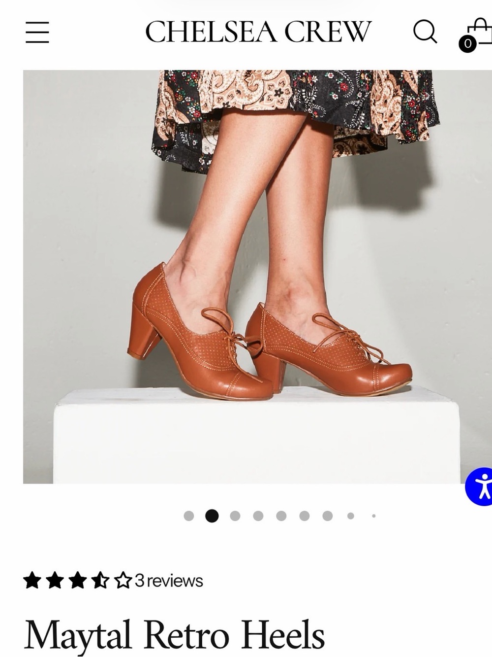 chelsea crew Cognac Lace-Up Retro Block Heels
